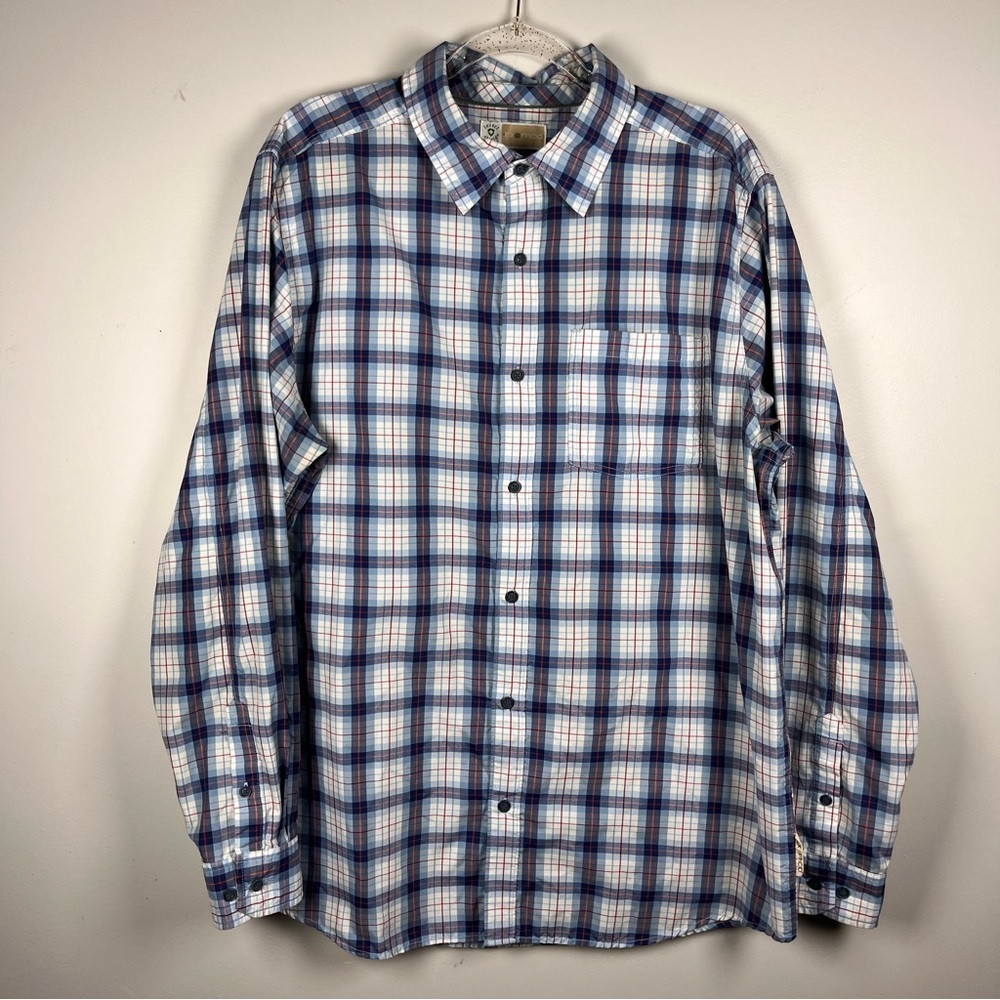 Exofficio Insect Shield Button Up Shirt Mens XL Plaid LS Outdoor Gorpcore Hiking